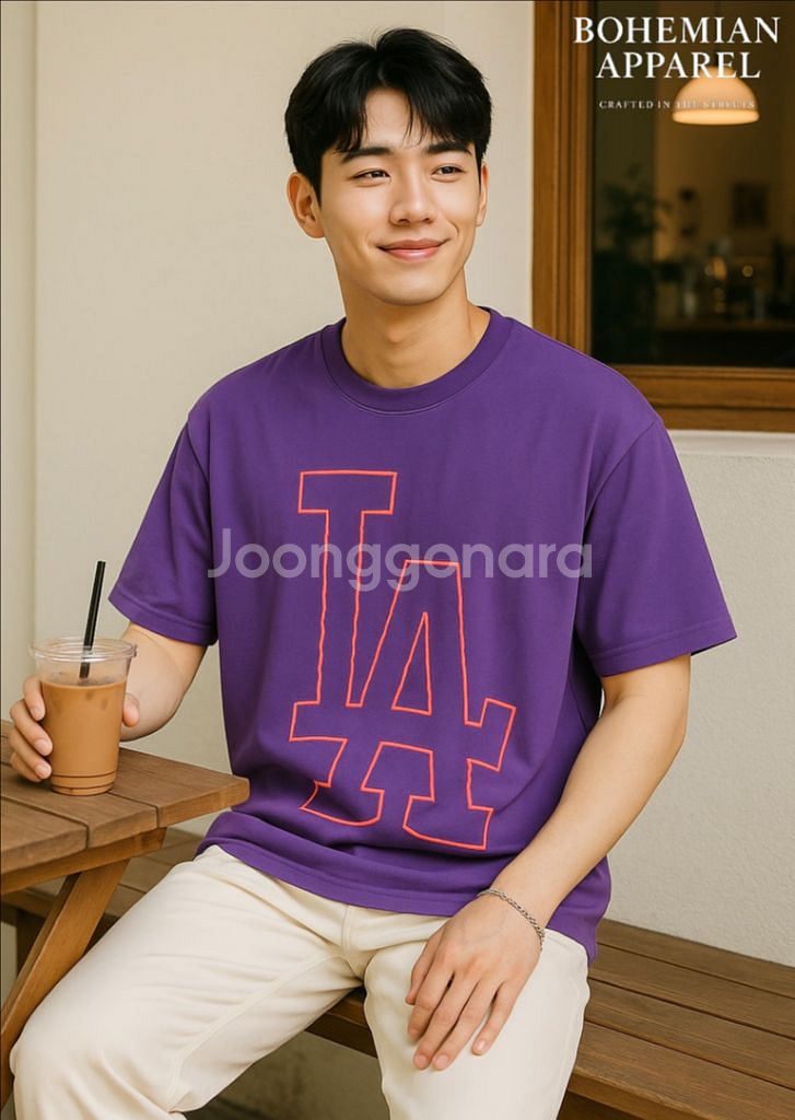 [남여공용 95]MLB LA 다저스 빅로고 반팔 티셔츠--8