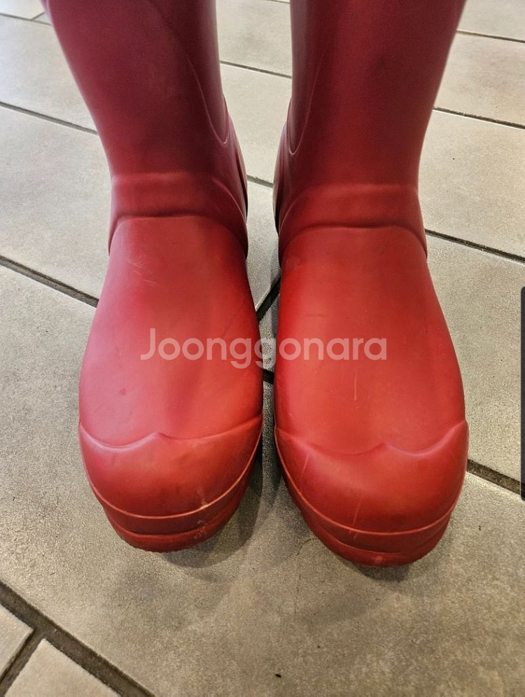 헌터 오리지널 톨 레인부츠 레드--2