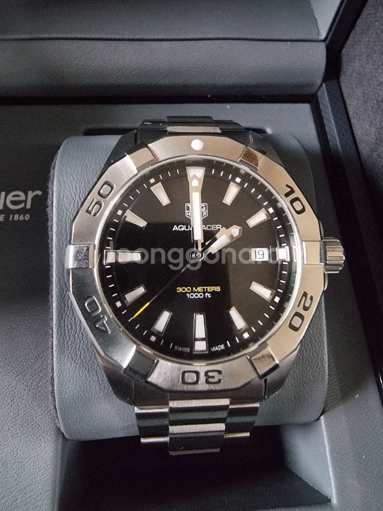 태그호이어 아쿠아레이서(풀박)41mm 검판--0