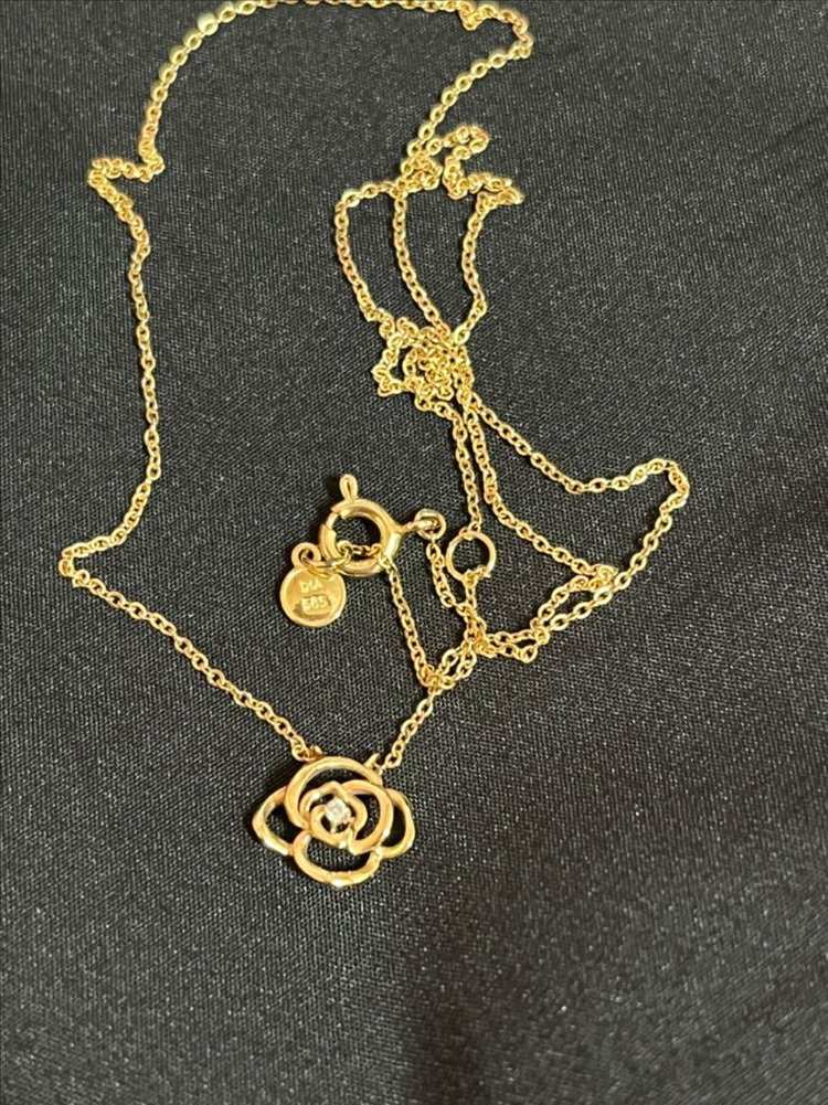 14k제이에스티나 다이아로사 목걸이(1.7g정도-금값)--1