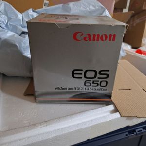 (박스/렌즈,플래시 세트)캐논 eos650 필름카메라