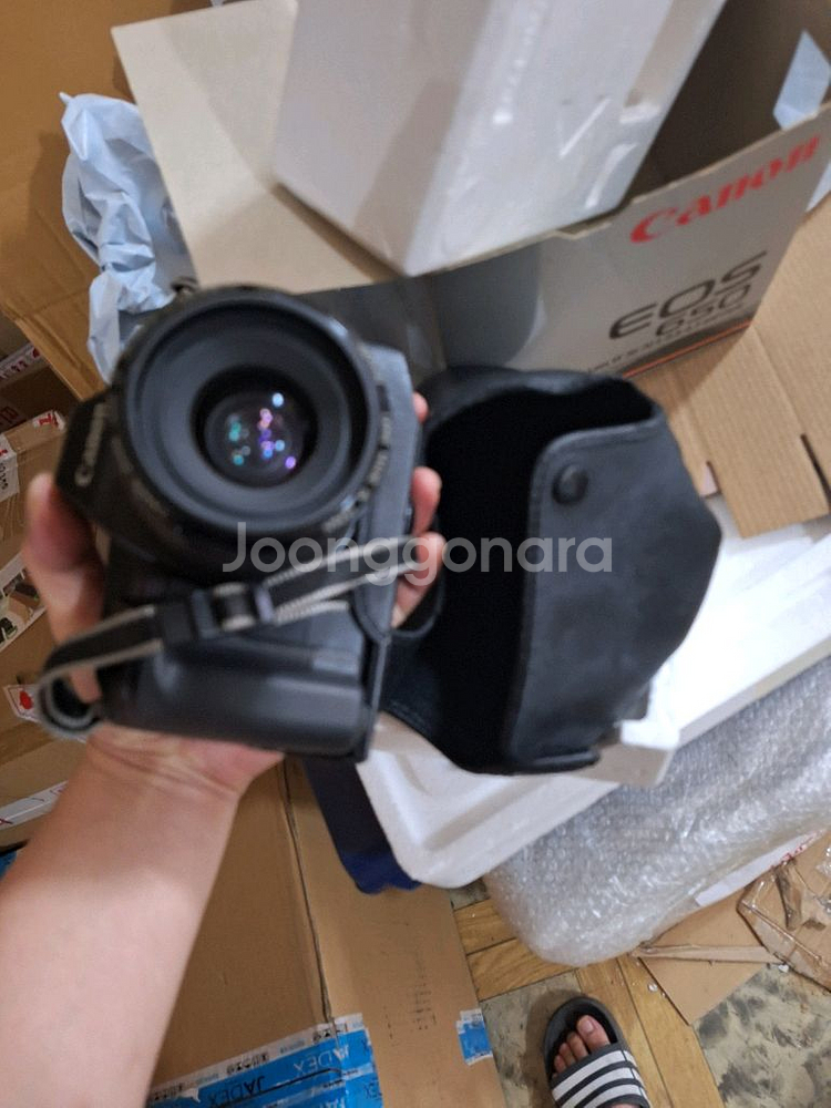 (박스/렌즈,플래시 세트)캐논 eos650 필름카메라--3