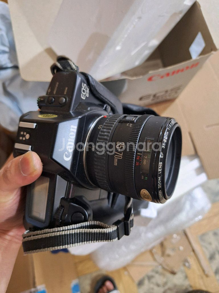 (박스/렌즈,플래시 세트)캐논 eos650 필름카메라--4