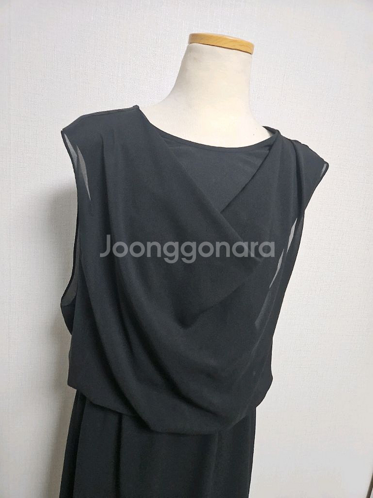 린(lynn) 블랙 쉬폰 롱 원피스--1