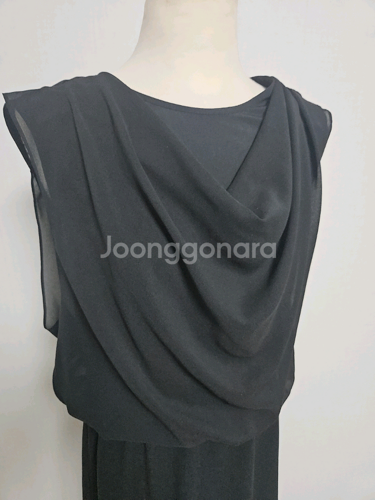 린(lynn) 블랙 쉬폰 롱 원피스--6