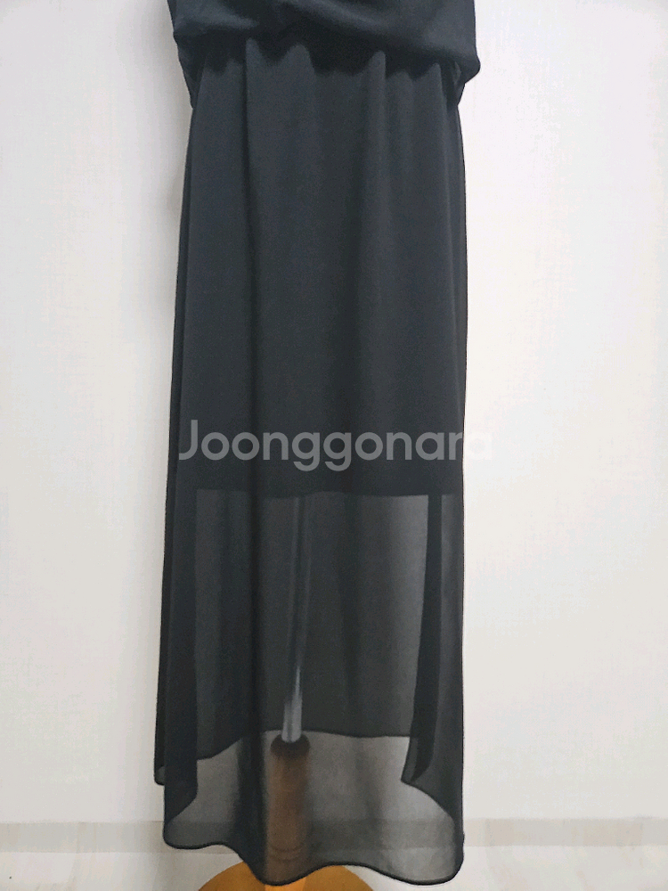 린(lynn) 블랙 쉬폰 롱 원피스--2