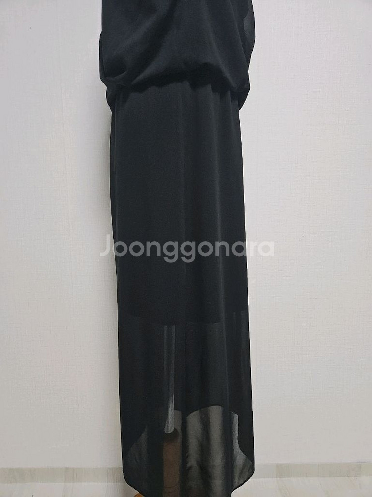 린(lynn) 블랙 쉬폰 롱 원피스--3