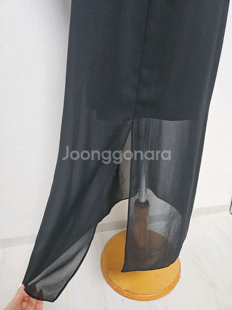 린(lynn) 블랙 쉬폰 롱 원피스--8