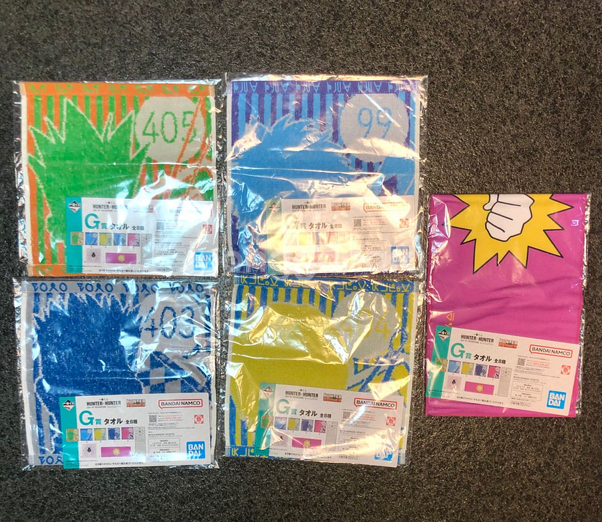 일괄) 헌터헌터 제일복권 타올 키르아 크라피카 피규어--0