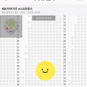 7/24 (목) 기아, 엘지 응원특별석 3연석