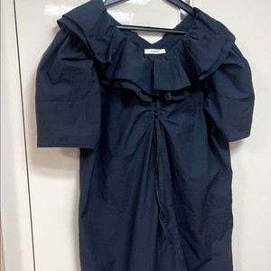 마랑 MARANT 바스락 프릴 빅카라 퍼프소매 롱원피스
