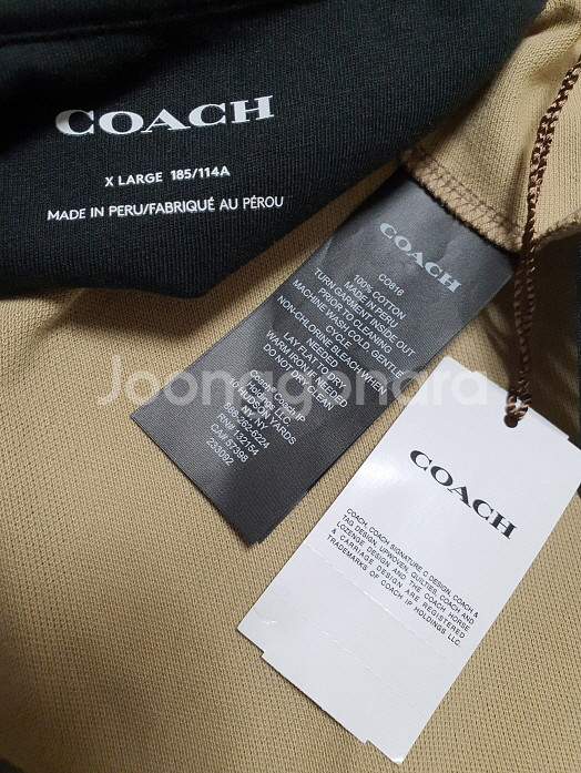 코치 남성 COACH 브라운 시그니처 PK 티셔츠 XL--5