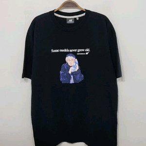 (XL) 뉴발란스 반팔티 블랙 프린팅 티셔츠 라운드