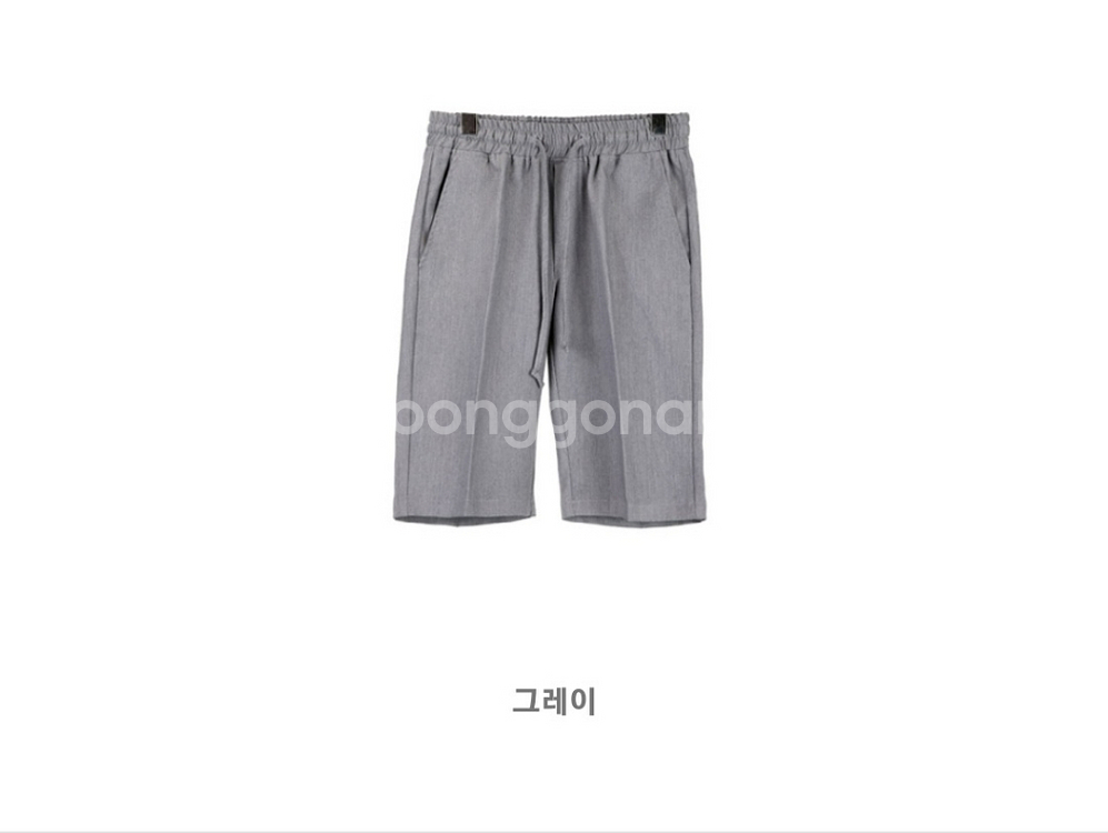[새상품] 밴딩 슬랙스 반바지 그레이 M 28-30--0