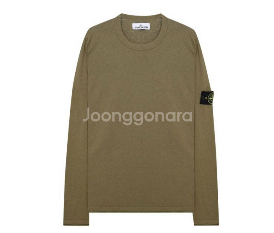 [L]스톤아일렌드 베이지 크루넥 니트 올리브--0