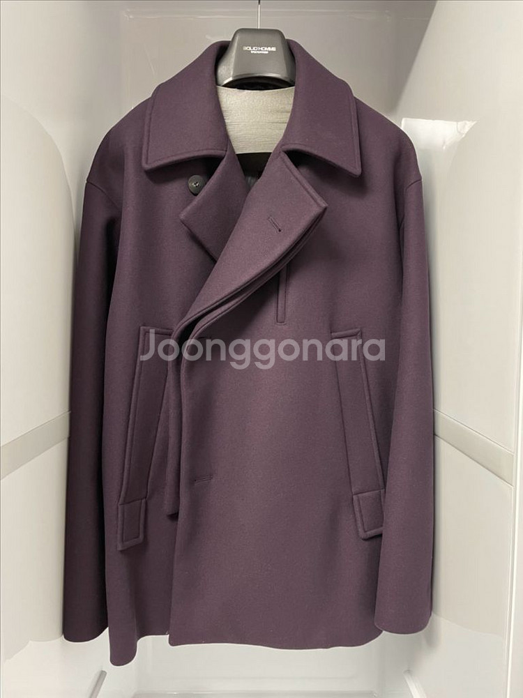 우영미 21fw 오버핏 바이올렛 하프 코트 48사이즈--0