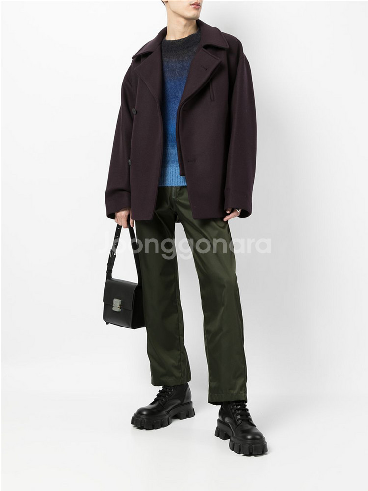 우영미 21fw 오버핏 바이올렛 하프 코트 48사이즈--6