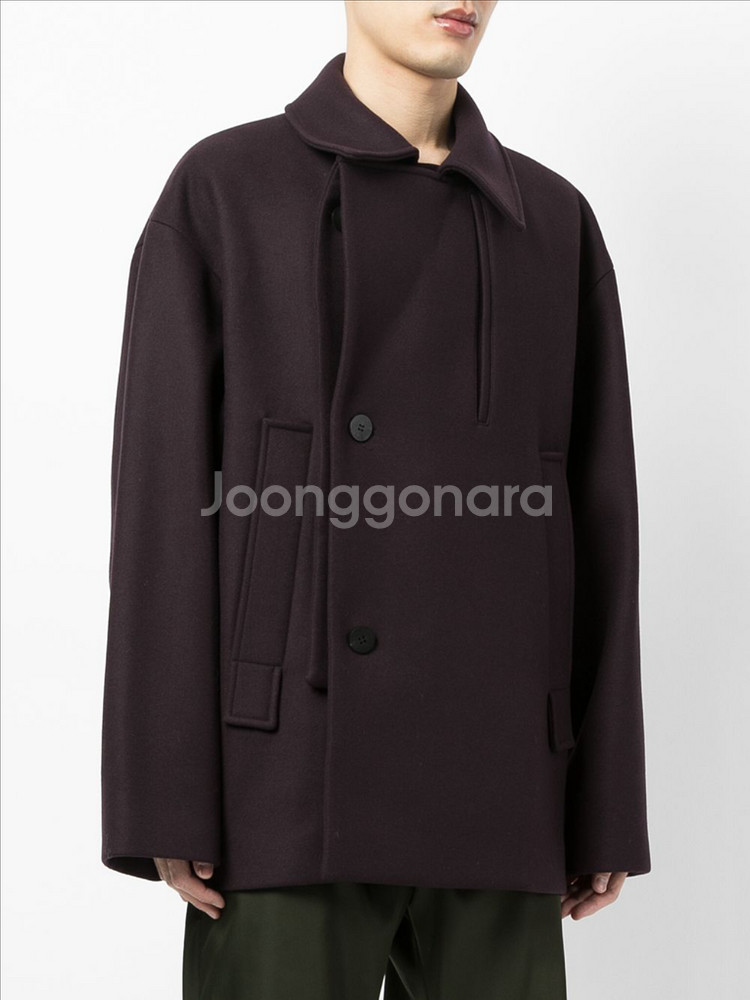 우영미 21fw 오버핏 바이올렛 하프 코트 48사이즈--8