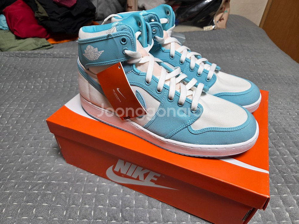 나이키 조던1 ko 화이트아쿠아 300mm(새상품)--7