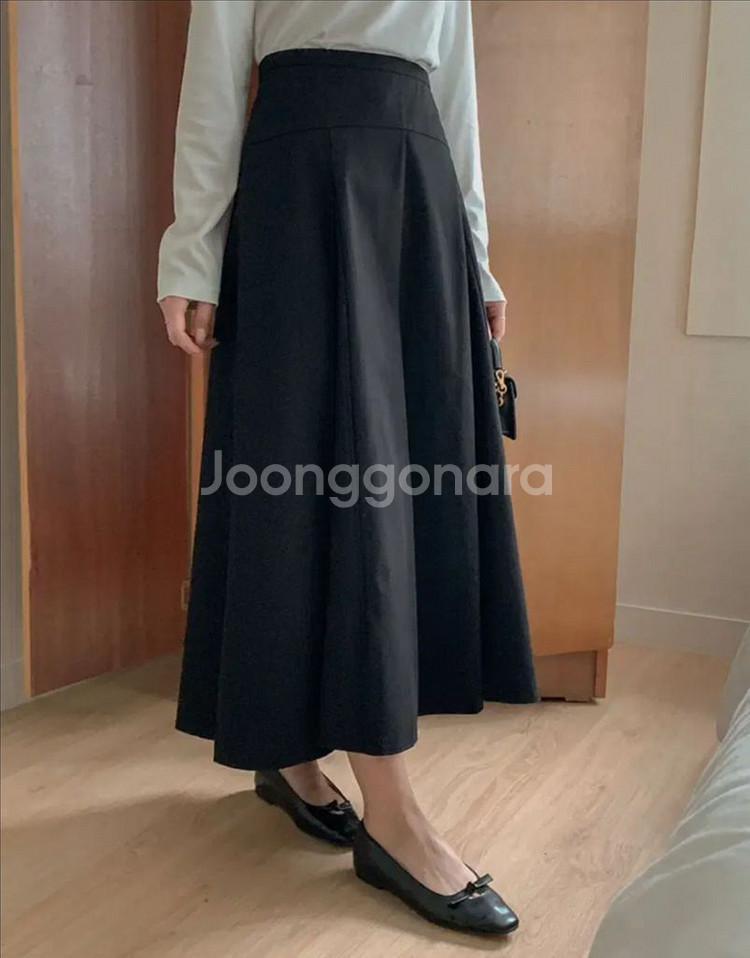 메이글 샌드 주름 핀턱 스커트 베이지 M--1