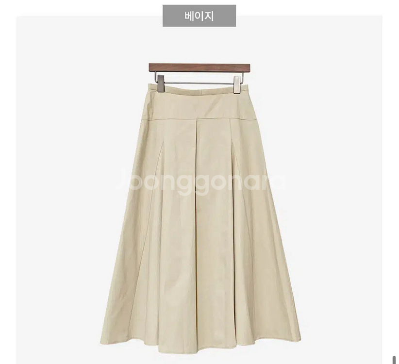 메이글 샌드 주름 핀턱 스커트 베이지 M--2
