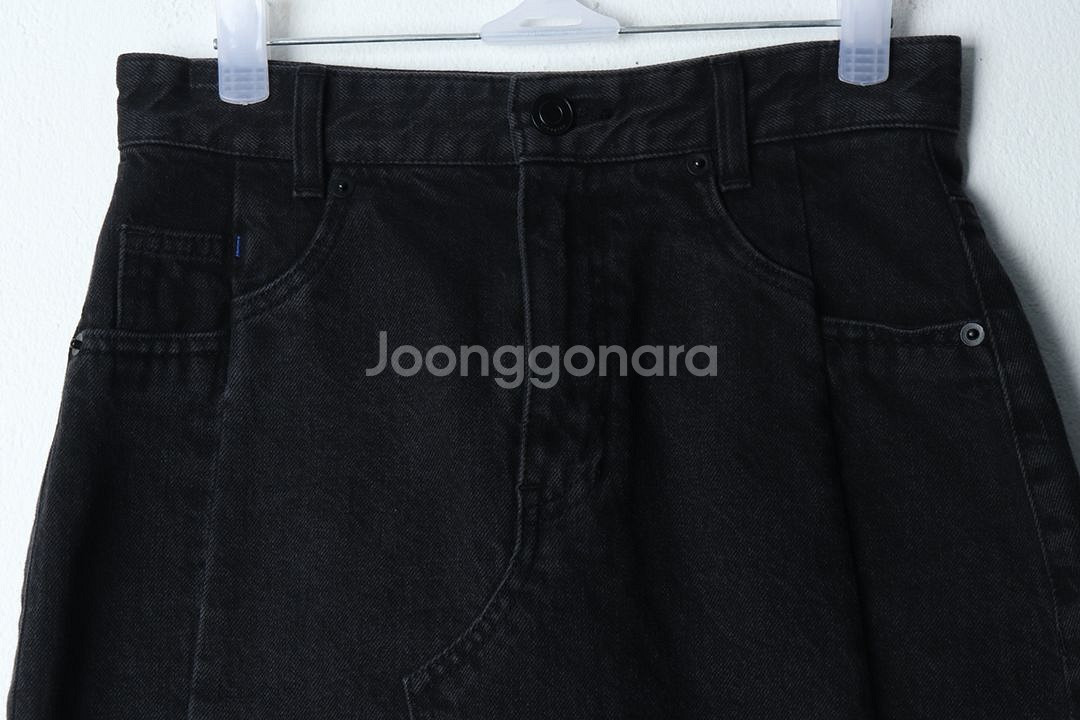 W(S) 구호 스커트 치마 데님 흑청 한정판--2