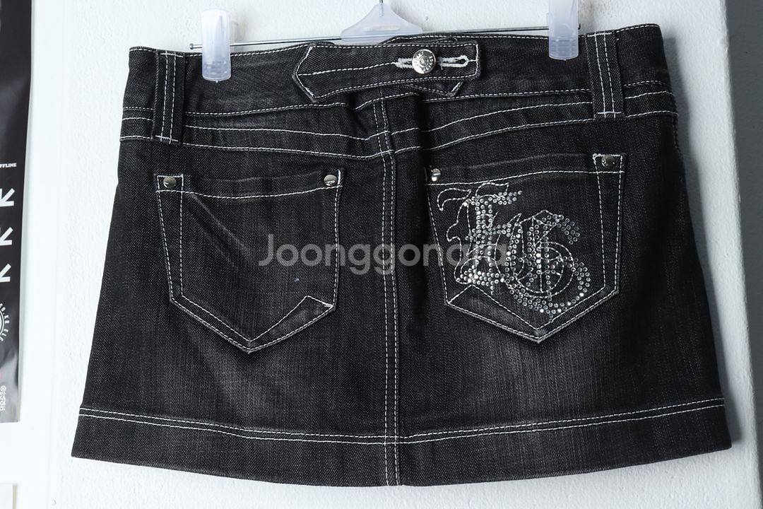 W(M-L) 브랜드빈티지 스커트 치마 에고이스트 흑청--2