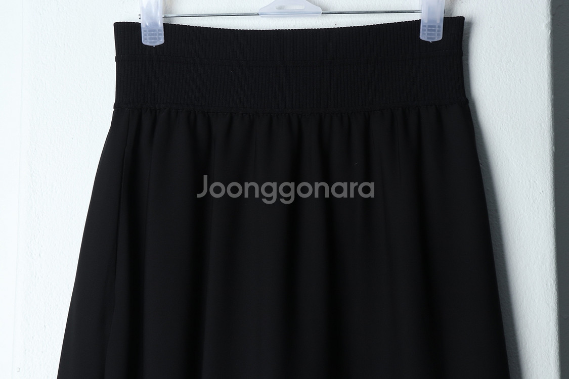 W(XS-S) 띠어리 스커트 치마 블랙 롱 밴딩--2