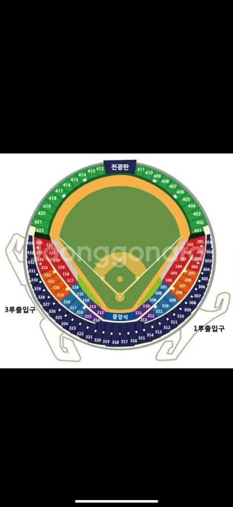 7월27일 두산 vs LG 1루 블루 3연석--0