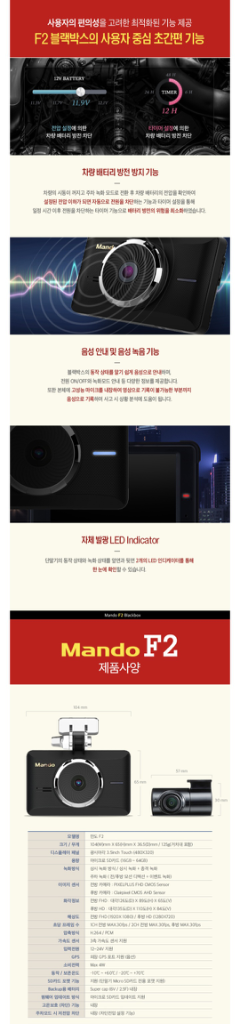 만도 F2 블랙박스 (32GB, GPS포함)--9