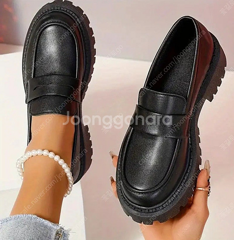 (새상품225)여성 슬립온로퍼구두-4cm--0
