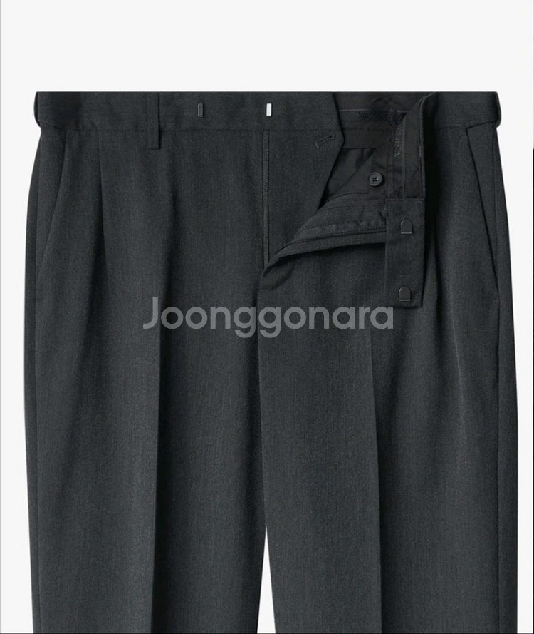 [무신사스탠다드] 와이드 크롭 슬랙스 차콜그레이 28--2
