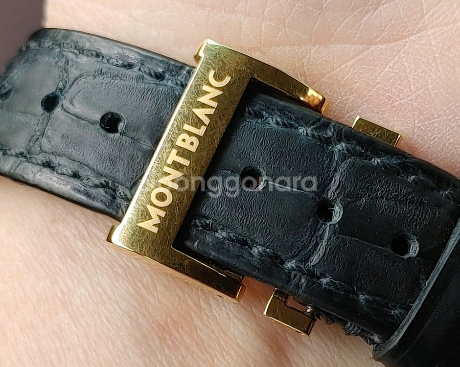 몽블랑 18k 금통 파워리저브 수동 36mm시계--5