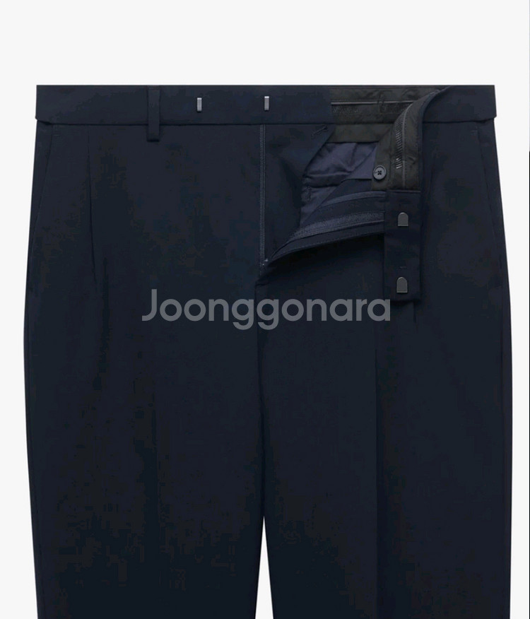 [무신사스탠다드] 와이드 크롭 슬랙스 네이비 28--2