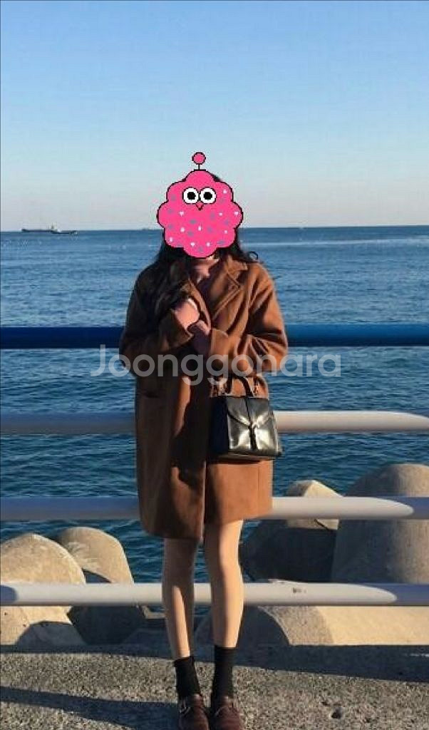 브라운 하이넥 싱글 숏 코트 (Free)--1