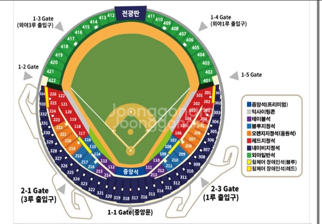 7/27 (일) 두산 LG 1루 네이비 통로 2연석--0