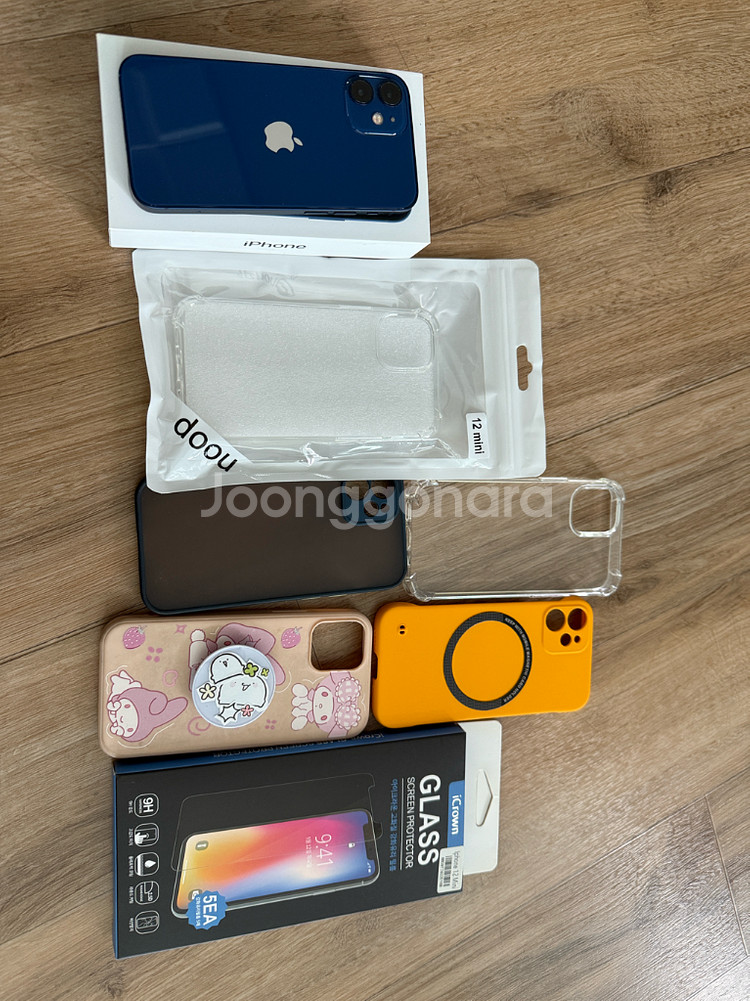아이폰12 미니 64g 블루 박스셋 액정노기스 액세사리--0
