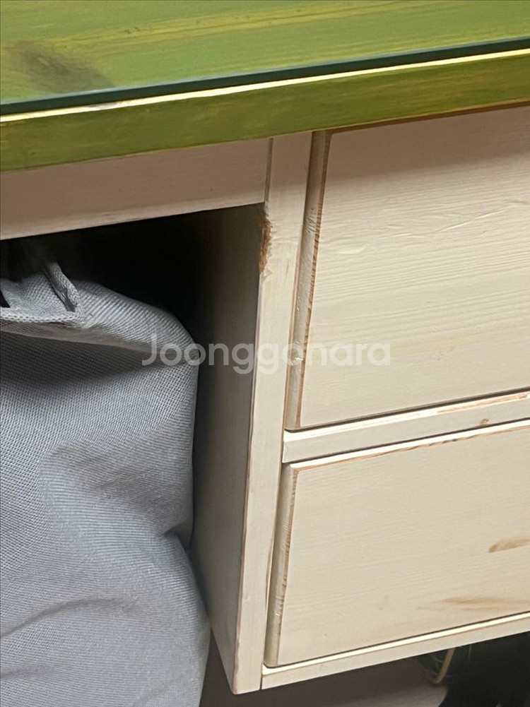 친환경 원목 맞춤 책상 2개 일괄판매(유리상판포함)--4