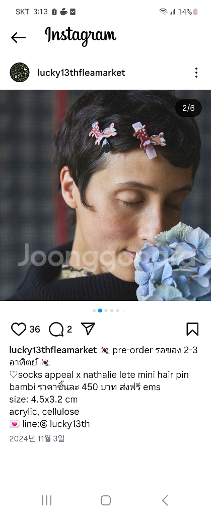 머리 헤어삔3개 포함가격 삭스어필--5