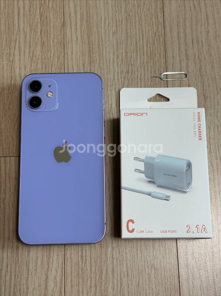 S급 아이폰12 퍼플 128GB 84% 천안 아산--0