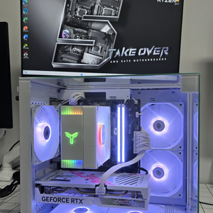 7500f, 4060 사각 큐브 올화이트 어항조립PC