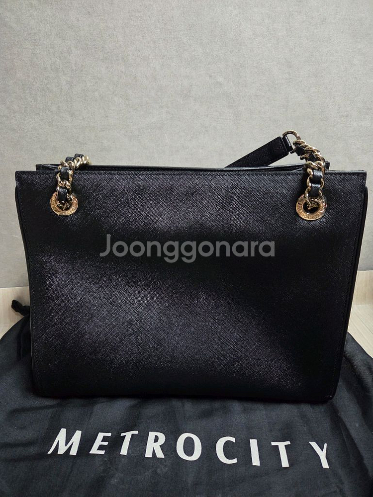 메트로시티 블랙 체인 숄더백--3