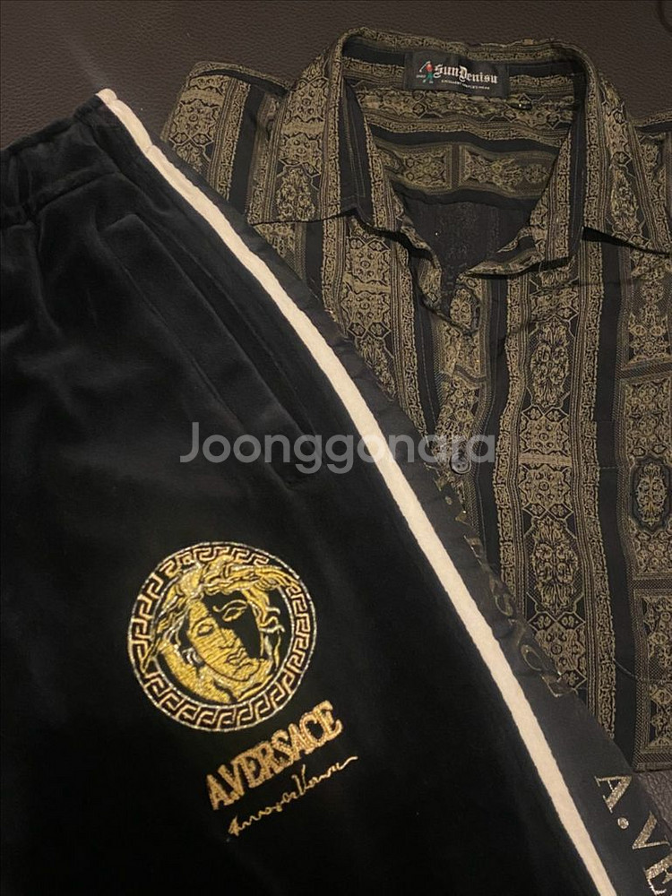 베르사체 메두사로고 사이드로고 빈티지 트랙팬츠--0