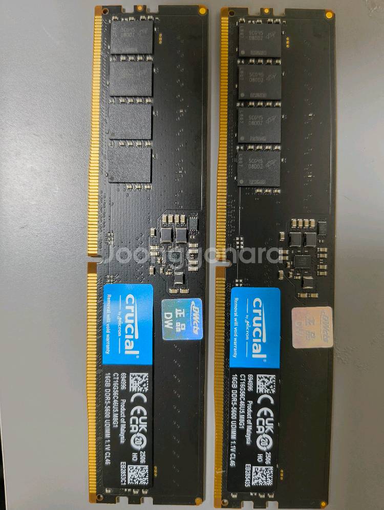마이크론 ddr5 16기가 램 두장--0
