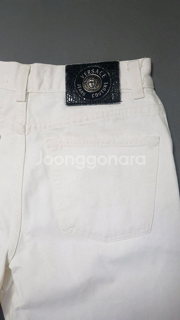 [30] 베르사체 진스 꾸뛰르 와이드 화이트진 청바지--9