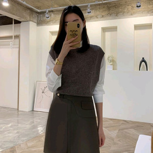 지뽀렘 H 벨트 랩 미니 가죽 스커트
