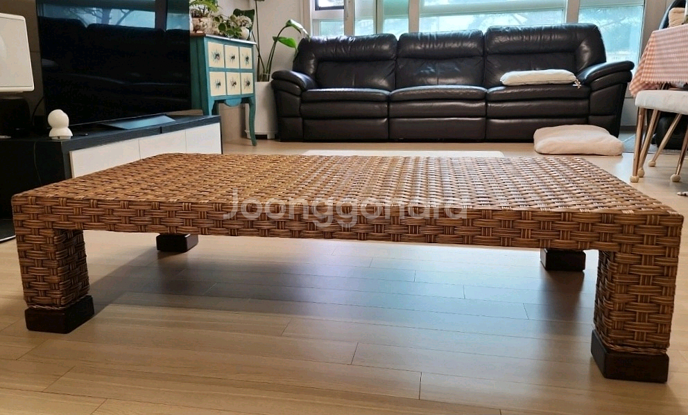 라탄 소파 테이블 130 x 70--2