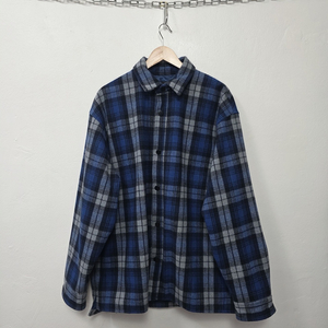 [PLAC] 남성 오버핏 체크 누빔 셔츠 L