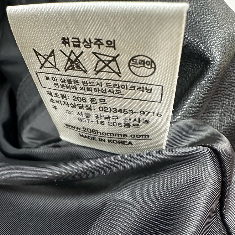 206옴므 양가죽 라이더 자켓 s214--7