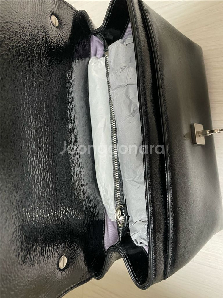 분크 바게트 숄더백 스몰 블랙 + 체인스트랩--4